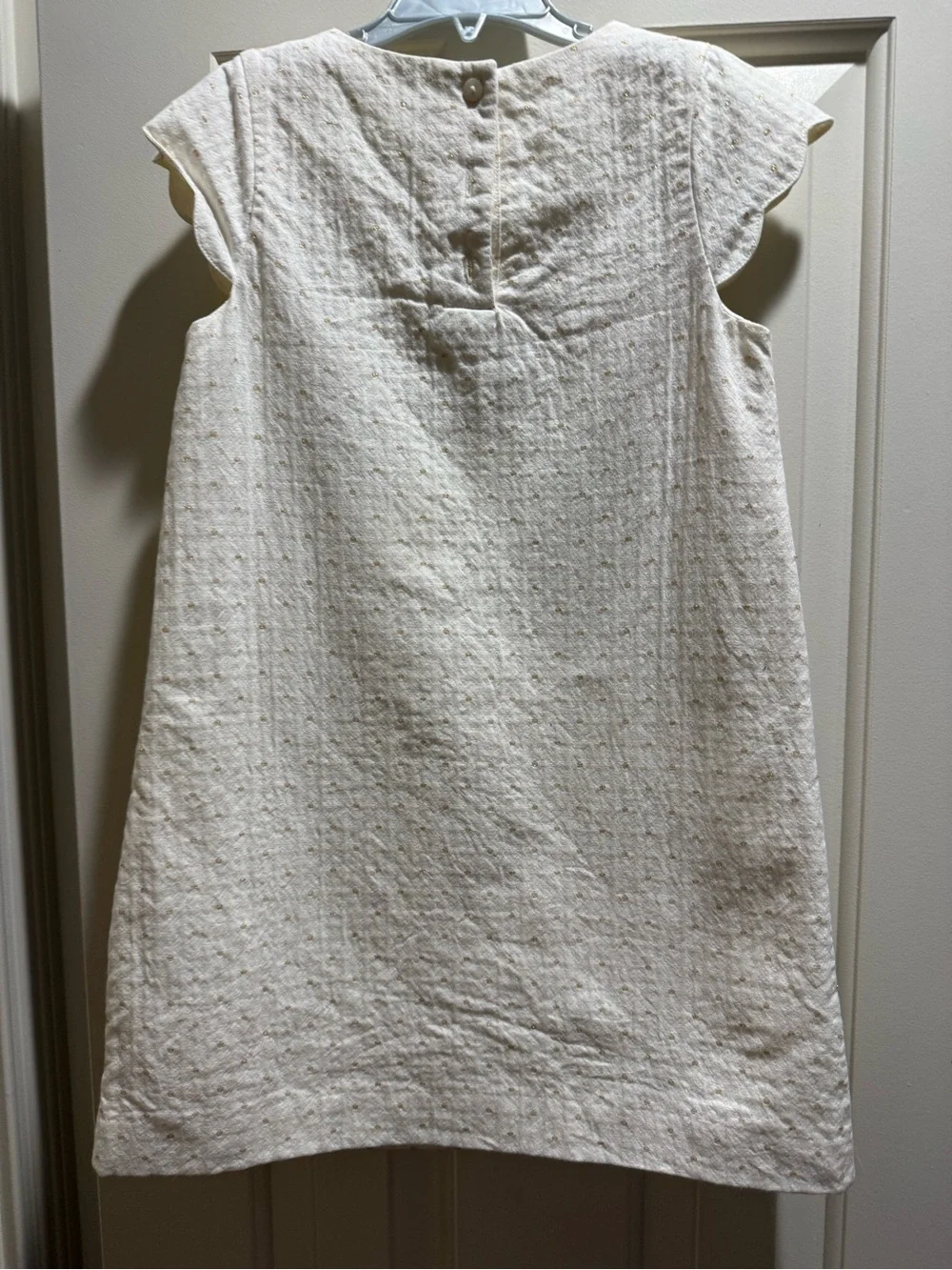 Gymboree Cream Textured Cap-Sleeve A-Line Dress
